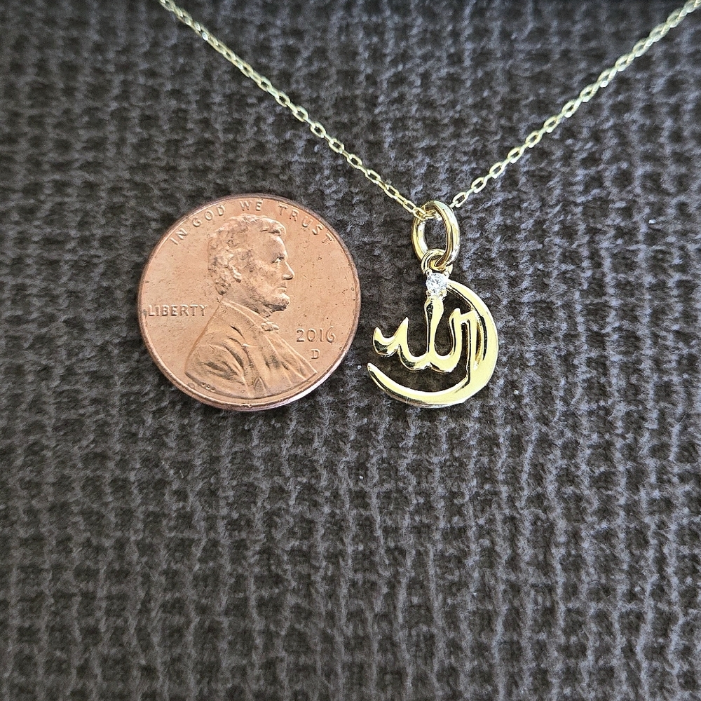 Lesa Michele "Allah"🕌 Crescent Moon and Star☪️ Pendant Necklace - NIB - Picture 9 of 16